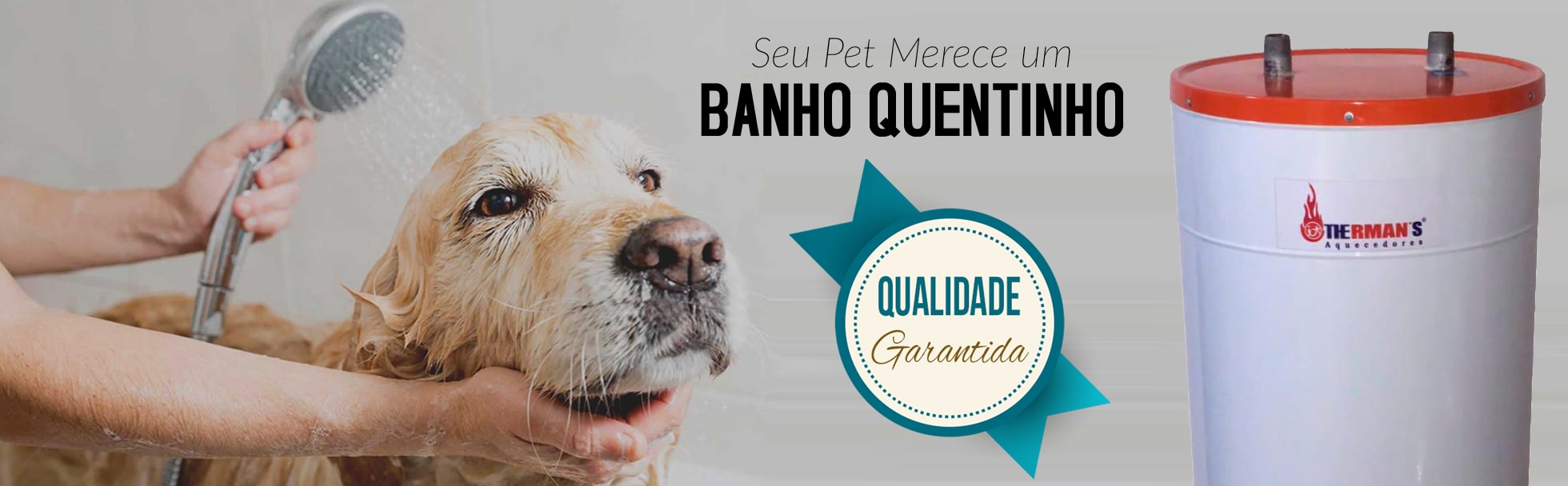 Aquecedor de água a gás para banho em seu pet